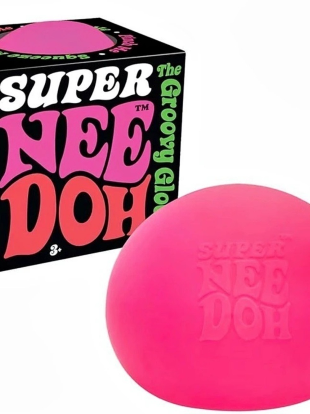 3 Authentic Schylling Needoh. Super Groovy Glob, Pink Fuzz Ball WW, & Squeeza Pi
